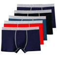 thumbnail image 1 of Men Underwear Breathable Cotton 5 Pairs Solid Color Trunk Underwear No Fly Boxer, 1 of 10
