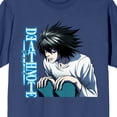 thumbnail image 2 of Death Note L Main Art Crew Neck Short Sleeve Navy Women's T-shirt-Medium, 2 of 3