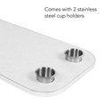 thumbnail image 4 of Boat Table Top, Solid Wood, Removable Desktop Panel, 2 Cup Holders, Waterproof, Stain Resistant, Easy to Clean, Aluminum Alloy Sealed, for Caravan RV Marine Boat Yacht, 4 of 7
