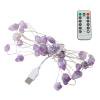 thumbnail image 4 of Lámpara Guirnalda de luces de cadena de piedras de cristal de amatista natural 30LED decoración de Navidad Sywqhk Para estrenar, 4 of 8