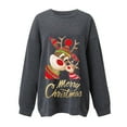 thumbnail image 4 of Chandail en Molleton de Noël pour Femmes 2023 Mode Manches Longues Col Rond Imprimé de Noël Hauts Amples Blouse Chandails en Molleton en Liquidation, 4 of 5