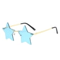 thumbnail image 2 of Only Moment Trendy Sunglasses Fashion Accessories Alloy Trendy Classic Square 70S 80S 90S Vintage Shades Double Bridge Aviators Blue One Size, 2 of 3