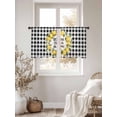thumbnail image 5 of Farmhouse Lemon Semi Sheer Window Curtains 54 Inches Long, Bless Home Summer Black Buffalo Plaid Rod Pocket Voile Silky Chiffon Curtain Light Filtering Drapes for Living Room, 52"x54", 2 Panels, 5 of 9