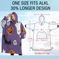 thumbnail image 4 of Oversized Wearable Blanket Hoodie,Purple Halloween Ghosts Skulls and Bats Sherpa Blanket Hoodie with Super Pockets,Super Warm Fuzzy Pullover for Women & Men, 4 of 6