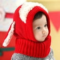 thumbnail image 2 of Toddler Balaclava Hat Scarf Earflap 2 in 1 Kids Thick Warm Lined Knitted Beanie with Neck for Winter Toddler Winter Hat Boy, 2 of 4