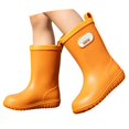 thumbnail image 3 of Yuncity Rain Boots For Kids Ankle Water Shoes Waterproof Letter Print Non- Durable Outdoor Daily And Rainy Days Wear Unisex Toddler Boots Size 18-24 Months Orange, 3 of 8