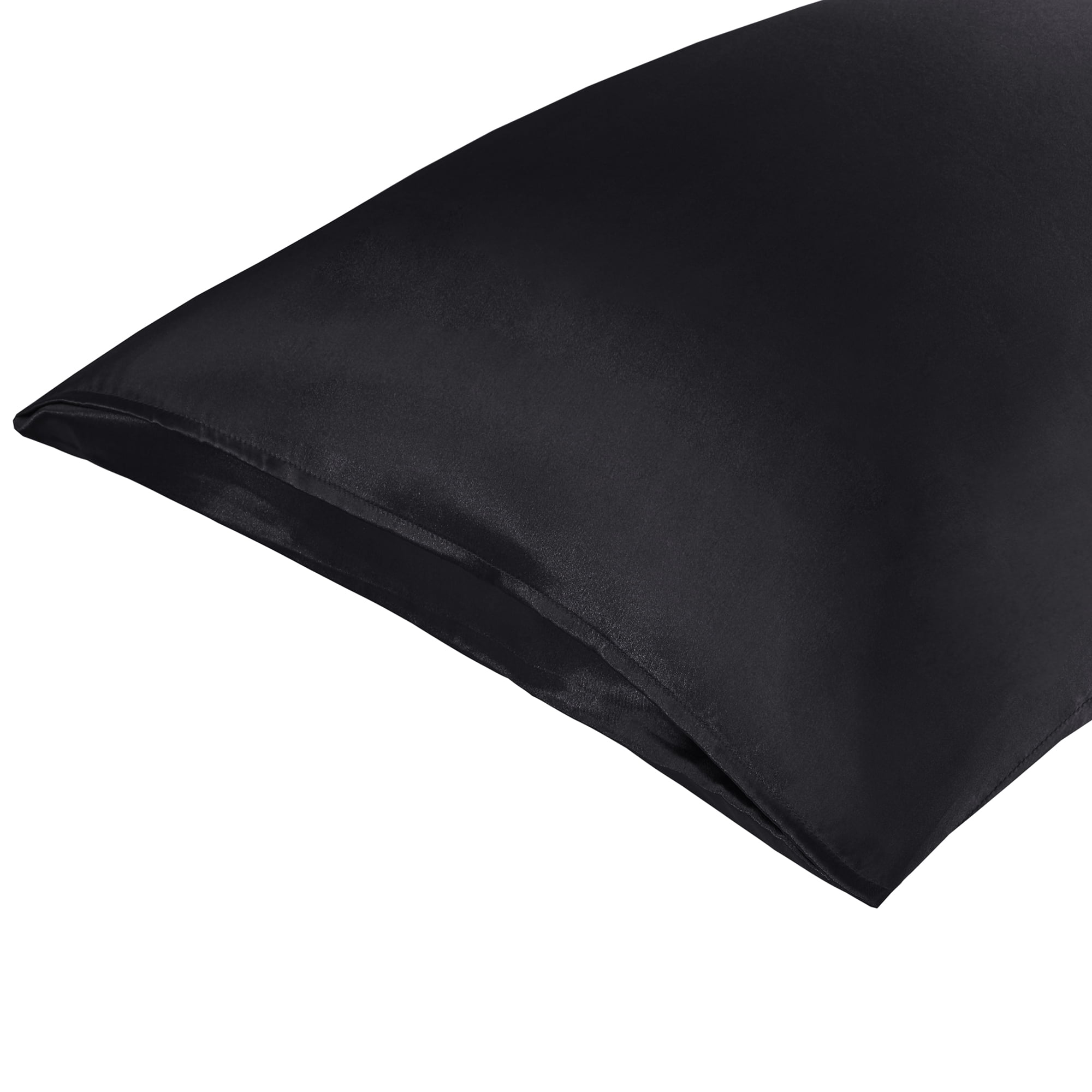 Mainstays Satin Pillowcase – Standard – Classic Black – Frizz Control & Cooling Comfort – 1 Pack