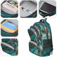 thumbnail image 4 of Blue and Gold Marble Pattern Backpack for School, Cute School Bag with Adjustable Shoulder Straps and Padded Back, 16.9"x12.6"x5.9", 4 of 5