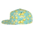 thumbnail image 3 of Daiia Yellow Lemon print Flat Bill Hats Flat Brim Trucker Cap Baseball Cap Adjustable Classic Low Profile Hat Unconstructed Plain Cap, 3 of 9