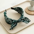 thumbnail image 2 of HNMKIU Heardband Women's Wide Headband Bow Knot Paisley Print Fashion Hair Accessories For Daily Wear And Outdoor Activities Green,One Size, 2 of 4