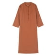 thumbnail image 2 of EnJoCho Kids Arabic Thobes Musli𝗆 Thobe Long Sleeve Kaftan Islami𝖼 Prayer Dress Ramadan Eid Outfit Traditional 𝖢ostume Celebration Robe, 2 of 9