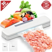 PortableOut Food Sealer, Food Vacuum Sealer, Food Saver, 30 Seal Bags, BPA Free (White)