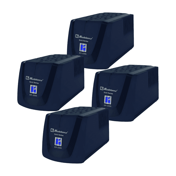 Reguladores de Voltaje Koblenz ER-2300 2300VA 1000W 8 Contactos Negro Combo 4 PZAS