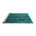 thumbnail image 2 of Ahgly Company Machine Washable Indoor Rectangle Oriental Turquoise Blue Industrial Area Rugs, 5' x 8', 2 of 4