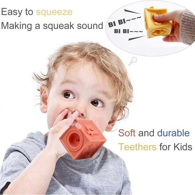 Juguetes blandos para bebés Building Blocks HUOGUO con diseño en relieve