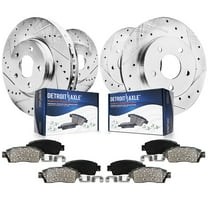 Detroit Axle - Brake Kit for Pontiac Vibe Toyota Corolla Matrix Drilled and Slotted Disc Brake Rotors Ceramic Brakes Pads Replacement Front and Rear
