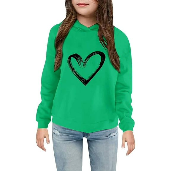 Jamsmile Toddler Girls Hoodies Casual Graphic Print Hooded Sweatshirt Pullovers Comfortable Lined Soft Child Girls Outerwear