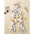 thumbnail image 3 of Suealasg Kids Girl Sleeveless Romper Jumpsuit 6M 1T 2T 3T 4T Little Girls Floral Print Suspender Bell Bottoms Toddler Girl Flared Pants, 3 of 9