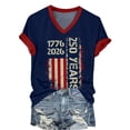 thumbnail image 3 of MEICHEN Women's America 250th Anniversary Short Sleeve V Neck T Shirt Summer 1776-2026 Blouse Top Patriotic Graphic Tee, 3 of 7