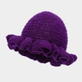 thumbnail image 4 of Pyhlmscde Women's Crochet Ruffled Wool Hat, Womens Hats, Crochet Hat, Winter Hats for Women, 4 of 4