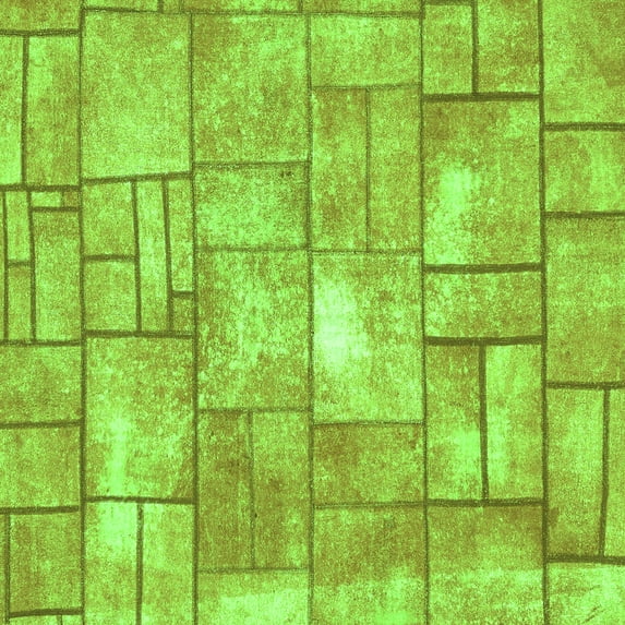 Ahgly Company Indoor Square Abstract Green Modern Area Rugs, 8' Square