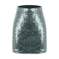 thumbnail image 5 of Dwaogom Women's Sequin Skirt Sparkle Stretchy Bodycon Mini Party Glitter Skirts Popular Summer Autumn New Solid Slim Skirt A-line Sequin Skirt, 5 of 6