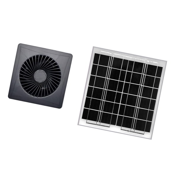 Elodie Solar Exhaust Fan Silent Sturdy Accessories for Greenhouse Pet House Outside Gray 6 Inch