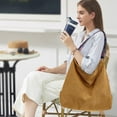 thumbnail image 2 of LinYooLi Corduroy Tote Bag Hobo Bags for Women Large Crossbody Bag Boho Shoulder Handbag Guitar Strap Purse, 2 of 7