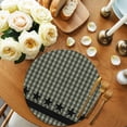 thumbnail image 2 of Sage Green Black Plaid Round 13 Inch Placemats Set of 2, Vintage Star Buffalo Check Rustic HeatResistant Non Slip Place Mats for Dining Table, Wipeable Braided Kitchen Table Mats for Housewarming, 2 of 9