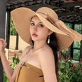 thumbnail image 2 of Womens Wide Brim Sun Protection Straw Hat,Foldable Floppy Hat,Summer UV Protection Beach Cap, 2 of 4