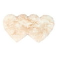 thumbnail image 2 of 1 Double Heart Rug Wool Imitation Sheepskin Rugs Faux Non Slip Bedroom Shaggy Carpet Mats Carpet, 2 of 2