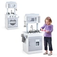 thumbnail image 1 of Costway Cocina de Juguete Doble Cara para Niños Más de 3 Años Set de Cocina de Simulación 44 x 39 x 93 cm Blanco, 1 of 10
