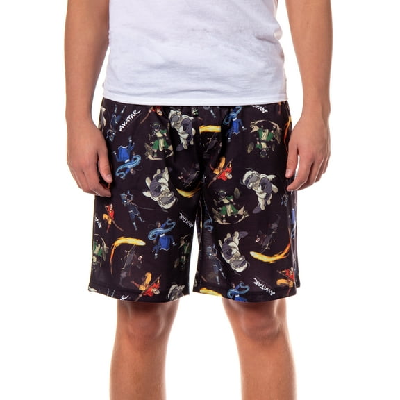 Avatar The Last Airbender Men's Allover Character Print Design Adult Lounge Sleep Pajama Shorts