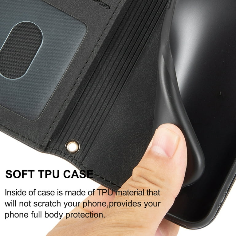 iPhone 12 / 12 Pro Case Made With PU Leather and TPU - Black