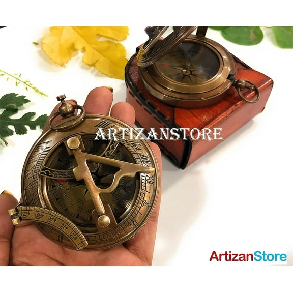 Dear Dad Compass Personalized Sundial Compass with Case Gift for A-for Dad from Daughter Gift Dad to Daughter Christmas Best Gift, Pocket Compass