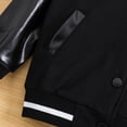 thumbnail image 7 of Karoyedx Toddler Boys Bomber Jacket Boys Girls Baseball Jacket Toddler Bomber Cardigan Coat with Pocket Kids Vintage Varsity Outwear Black Size,3-4 Years, 7 of 7