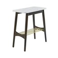 thumbnail image 3 of Walker Edison Marble and Wood Base Rectangle Side Table Living Room Small End Accent Table, 24 Inch, Marble and Dark Brown, 3 of 5