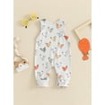 thumbnail image 4 of CIYCuIT Baby Girls Boys Summer Jumpsuit 3M 6M 12M 18M Infant Cute Chicken Print Sleeveless Tank Top Rompers Newborn Casual One Piece Bodysuit for Daily Vacation, 4 of 8