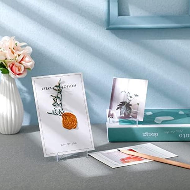 20 Pcs Chevalets Triangulaires en Acrylique pour Affichage Mini Cadre Photo Supports de Plaques Support de Photos 20 Pcs Chevalets Triangulaires en Acrylique pour Affichage Mini Cadre Photo Supports de Plaques Support de Photos