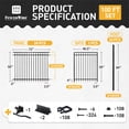 thumbnail image 3 of CAPHAUS 100FT Heavy Duty Flat Top Fence Barrier Kit, Anti-Rust Metal Steel Fence with 5FT Height X 6FT Width Panels, with Flat Top Fence Gate, Posts, Connectors, Outdoor Fencing for Yard, 3 of 9