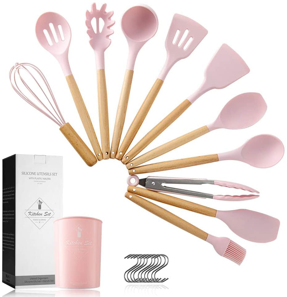 12pcs Kitchen Cooking Silicone Utensils Set Non-stick Kitchenware Spoon Set New