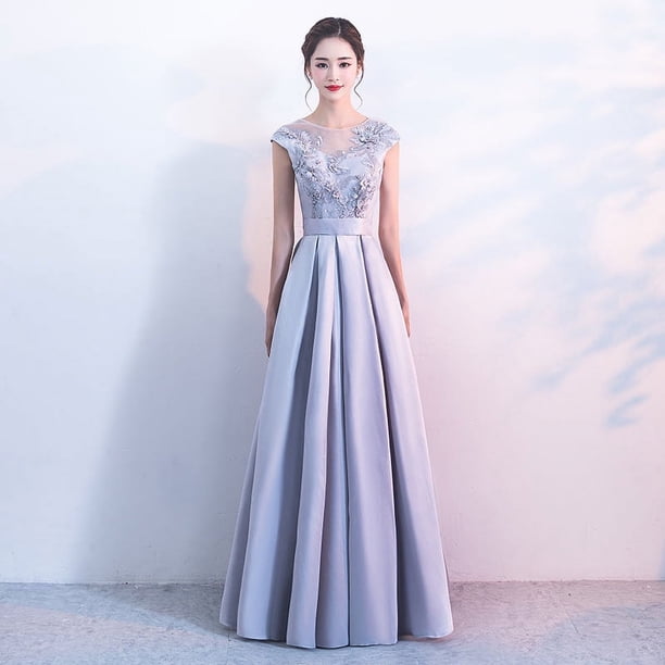 Vestido de noche para mujer, largo, de verano, elegante, para banquetes, para anfitriona, ajustado, adelgazante, estilo princesa