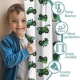 thumbnail image 3 of Blackout Kids Curtains,Cartoon Tractors Green White Pattern Childrens Insulated Curtains Set Of 2,Bedroom Essentials,Toddler Room Decor 42"x84", 3 of 5
