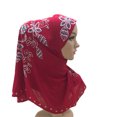 thumbnail image 2 of Neinkie Foulard Châle une Pièce pour Femmes, Hijab Musulman avec Appliqué en Dentelle et Strass, 2 of 7