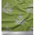 thumbnail image 1 of Soimoi Poly Georgette Fabric Leaves & Floral Block Fabric Prints by Yard 52 Inch Wide, 1 of 3