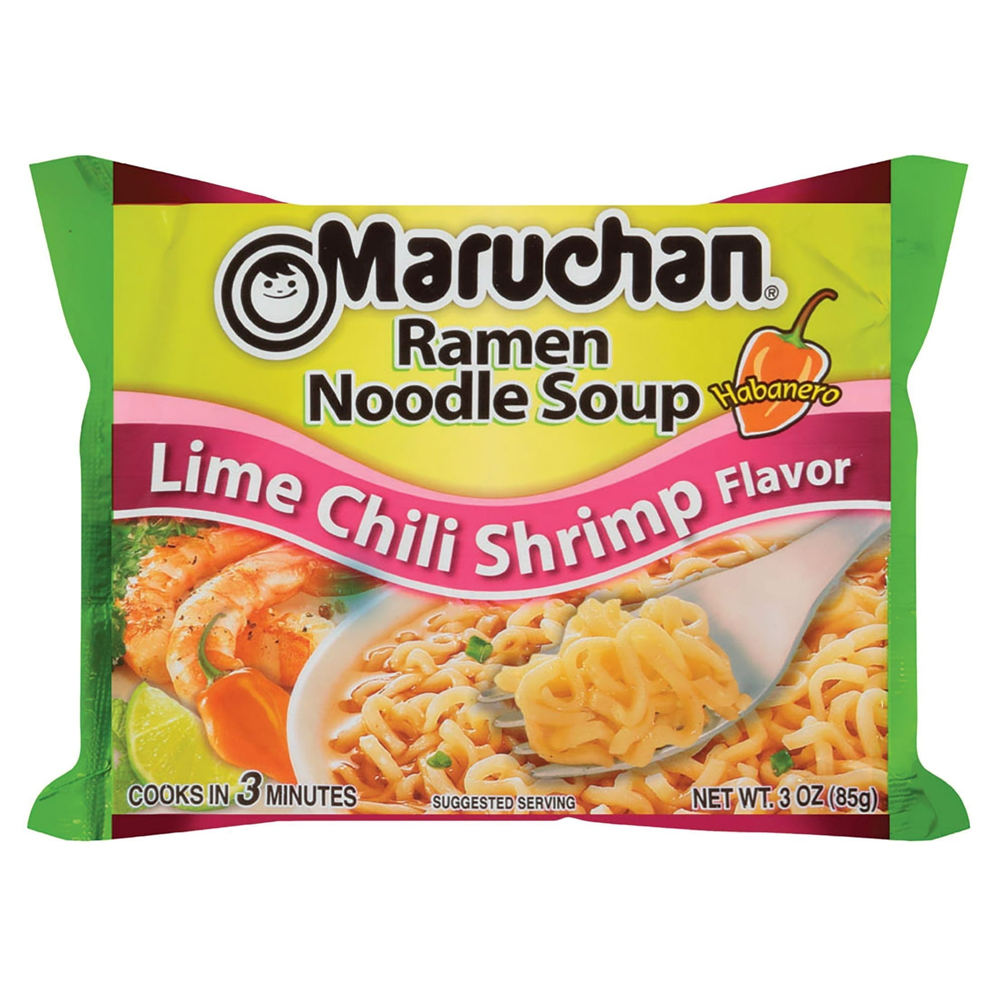 (2 pack) ( 12 Pack ) Maruchan Ramen Noodle Soup Lime Chili Shrimp (3 oz)