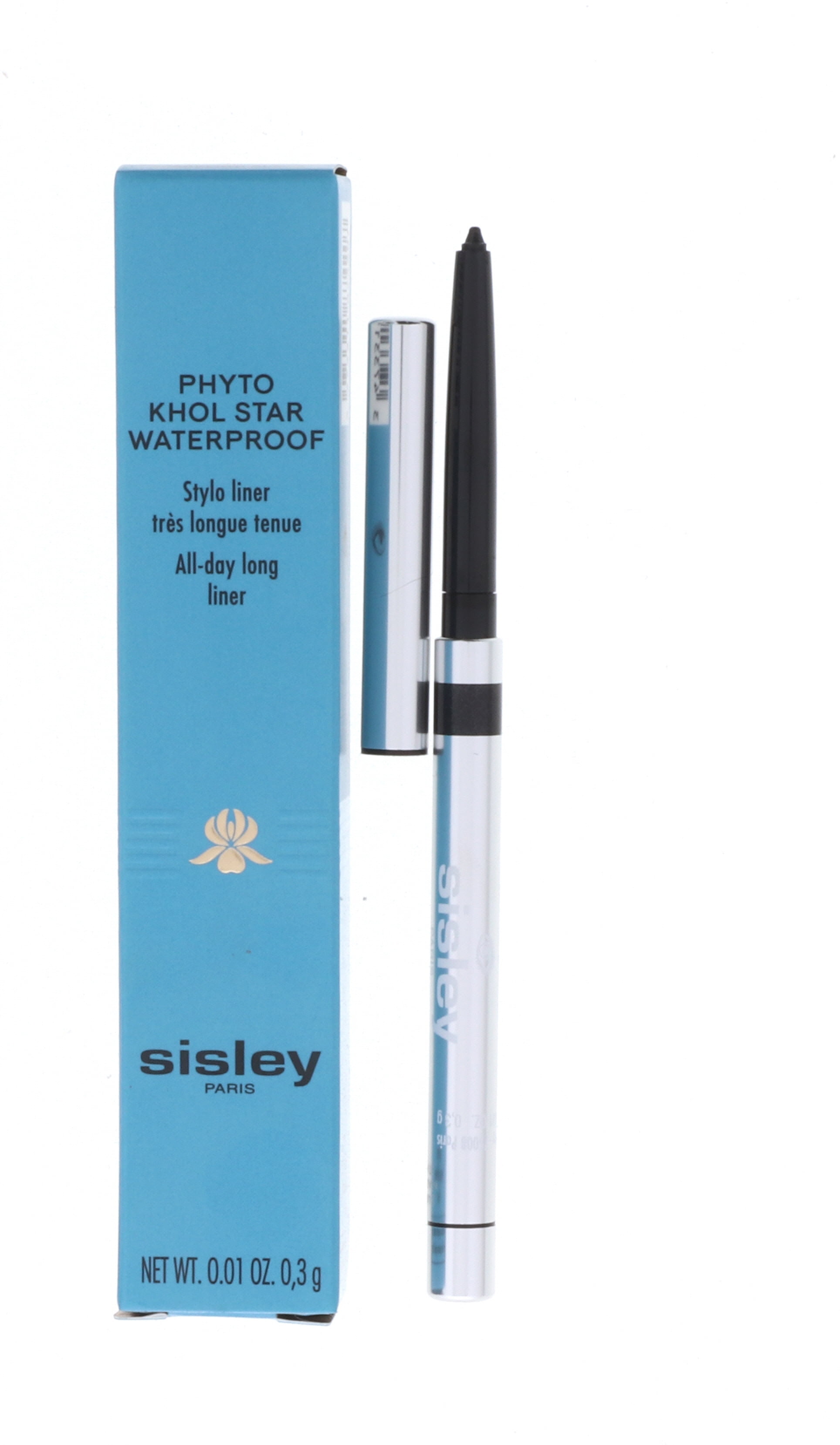 Sisley Phyto Khol Star Waterproof, 1 Sparkling Black, 0.01 oz
