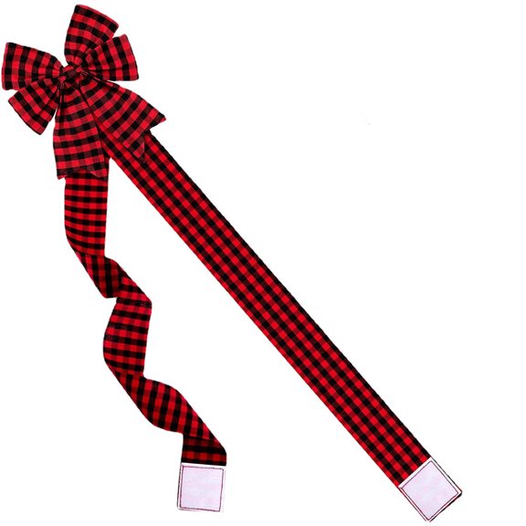 YIKA Christmas Red And Black Plaid Bow Ribbon For Cabinet Decoration Christmas Bows And Ribbons