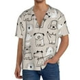 thumbnail image 3 of Xecao offers the Puppy for Men's Casual Short-sleeved Shirt, a button-up collared shirt with a pocket, perfect for beach vacations and yacht travel in the X-Large size., 3 of 7