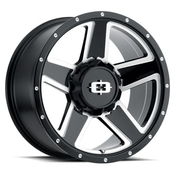 16x6 Vision Off-Road 390 Empire Gloss Blk Milled Wheel 8x6.5 (0mm)